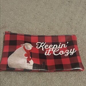 Red Plaid 'Keepin' it Cozy' Pouch